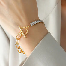Zircon Titanium Steel Closure Bracelet Gold One Size Necklaces