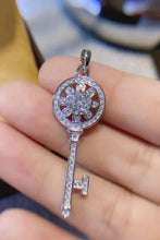 1 Carat Moissanite Platinum-Plated Key Pendant Necklace Necklaces