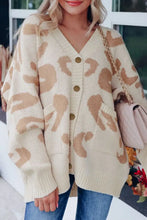 Leopard V Neck Button Down Cardigan Woman Outerwear