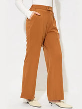 Slit Wide Leg Pants with Pockets Woman Pants