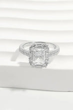 925 Sterling Silver Inlaid Zircon Square Ring Silver Fine Jewelry