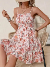 Smocked Floral Square Neck Cami Dress Casual Dresses