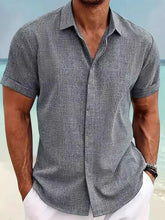 Men's Full Size Collared Neck Short Sleeve Shirt Plus Size Dark Gray Mens Tops