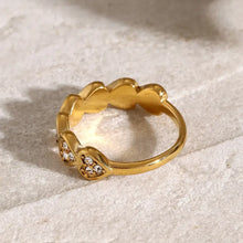 Stainless Steel Inlaid Zircon Heart Ring Fashion Jewelry