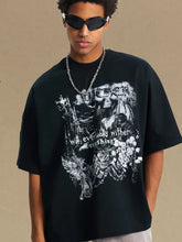 Men's Round Neck Half Sleeve Graphic T-Shirt Mens Tops