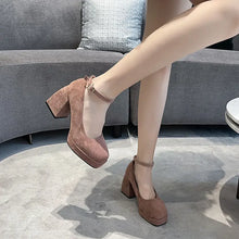 Square Toe Block Heel Pumps Dusty Pink woman pumps