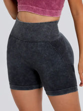 Washed High Waist Active Shorts Dark Gray Woman Activewear