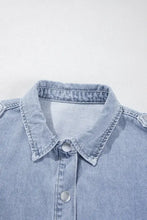 Snap Down Cap Sleeve Denim Top Woman Denim Tops