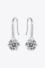 6-Prong Moissanite Drop Earrings Silver One Size Earrings