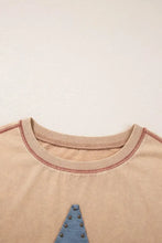 Mineral Wash Stud Beaded Star Pocketed T Shirt Dress Casual Dresses