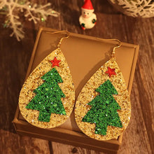 PU Leather Christmas Tree Earrings Earrings