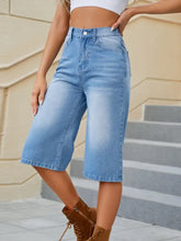 High Waist Denim Shorts with Pockets Denim Shorts