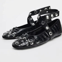 Round Toe Flats Slip-Ons Black Woman Loafers