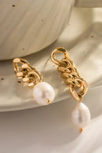 Stainless Steel Pearl Asymmetrical Earrings Earrings