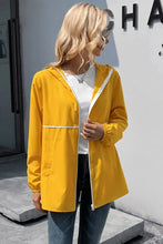 Ivy Lane Zip Up Long Sleeve Hooded Watertight Jacket Woman Outerwear