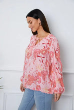 Floral Smocked Tassel Tie Balloon Sleeve Blouse Woman Blouses