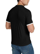 Men's Classic Contrast Trim Henley Top Mens Tops