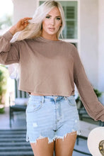 Round Neck Drop Shoulder Long Sleeve Top Woman Blouses
