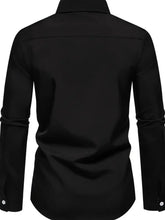 Men's Button-Down Shirt with Checkered Contrast Trim Mens Tops