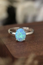 925 Sterling Silver Opal Solitaire Ring Rings