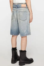 Men's Washed Graffiti Print Denim Bermuda Shorts Denim Shorts