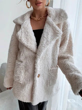 Fuzzy Open Front Long Sleeve Coat Woman Outerwear