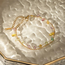 Stainless Steel Natural Stone Double Layered Bracelet Bracelets
