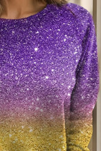 Gradient Round Neck Long Sleeve T-Shirt Woman T Shirts