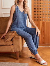 Ribbed Knit V-Neck Tank and Pants Lounge Set Woman Loungewear Sets