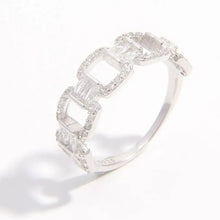 925 Sterling Silver Zircon Cutout Ring Rings