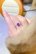 1 Carat Moissanite Platinum-Plated Square Ring Rings