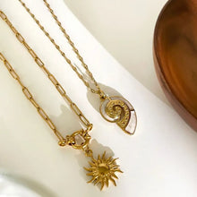 2-Piece 18K Gold-Plated Sun & Wave Pendant Necklace Necklaces