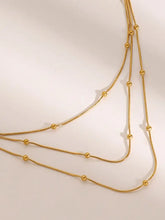 18K Gold-Plated Layered Beaded Chain Necklac Necklaces
