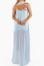 Adjustable Strap Maxi Cami Dress with Scarf Light Blue Woman Maxi Dress