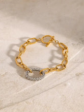 Two-Tone Stainless Steel Chain Bracelet Bracelets