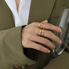 Titanium Steel Double-Layered Ring Gold 7 Rings