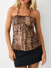 Leopard Halter Neck Cami Tanks & Camis