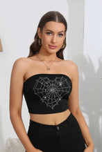 Heart Spider Web Graphic Tube Top Tanks & Camis
