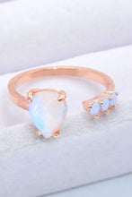 18K Rose Gold-Plated Moonstone Open Ring Rose Gold One Size Rings