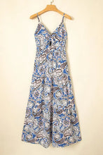 Paisley Print Twist Detail Smocked Back Spaghetti Straps Dress Woman Casual Dress