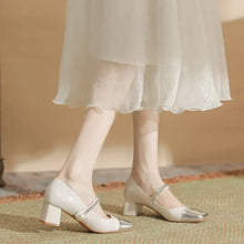 Square Toe Block Heels Pumps woman pumps