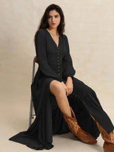 V-Neck Long Sleeve Dress Casual Dresses