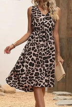 Leopard V-Neck Sleeveless Dress Casual Dresses