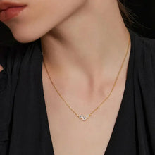 925 Sterling Silver Inlaid Moissanite Necklace Gold One Size Necklaces