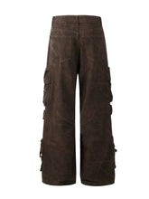 Men's Camouflage Cargo Wide Leg Pants Woman Sweatpants