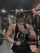 Men's Round Neck Graphic Tank Black Mens Tops