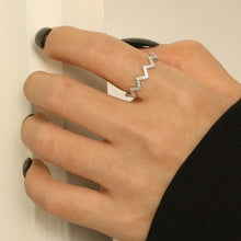 Wave Shape 925 Sterling Silver Ring Rings