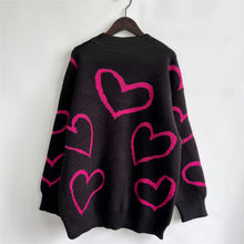 Heart Pattern Long Sleeve Sweater Sweater Pullovers