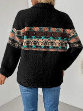 Quarter Zip Geometric Long Sleeve Sweatshirt Woman Sweatshirts