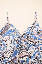 Paisley Print Twist Detail Smocked Back Spaghetti Straps Dress Woman Casual Dress